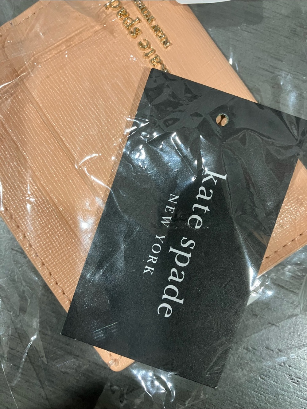 kate spade peach textured cardholder wallet - Picture 5 of 5